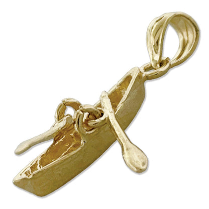 14K Gold 3-D Canoe Charm