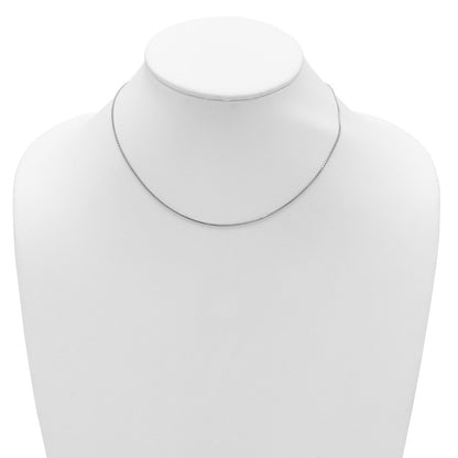 2 Inch 14K White Gold 1.2mm D/C Spiga 1In+1In Adjustable Chain Necklace