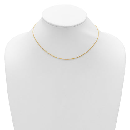 2 Inch 14K Yellow Gold 1.2mm Baby Spiga 1In+1In Adjustable Chain Necklace