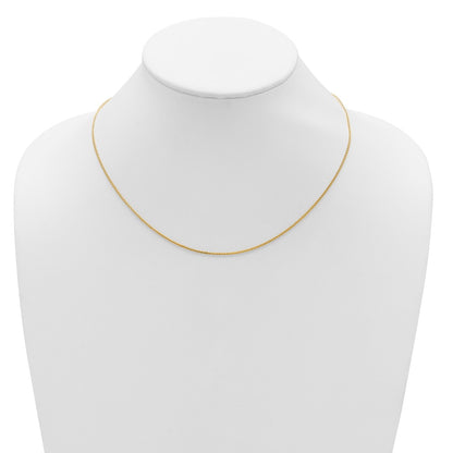 18 Inch 14K Yellow Gold 1.2mm Baby Spiga 1In+1In Adjustable Chain Necklace