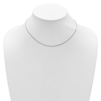 18 Inch 14K White Gold 1.2mm Baby Spiga 1In+1In Adjustable Chain Necklace