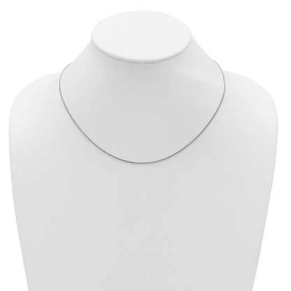 18 Inch 14K White Gold 1.2mm Baby Spiga 1In+1In Adjustable Chain Necklace