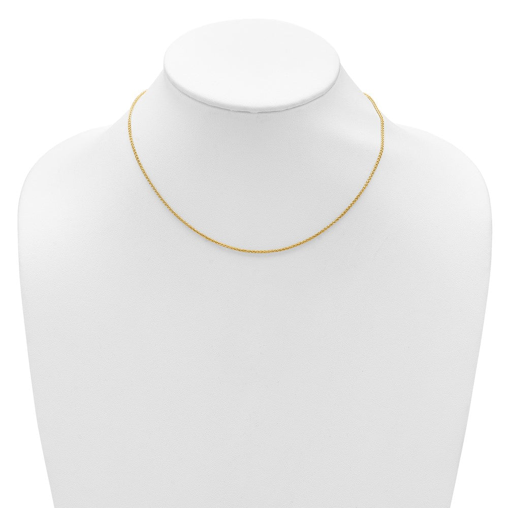 2 Inch 14K Yellow Gold 1.5mm Spiga 1In+1In Adjustable Chain Necklace