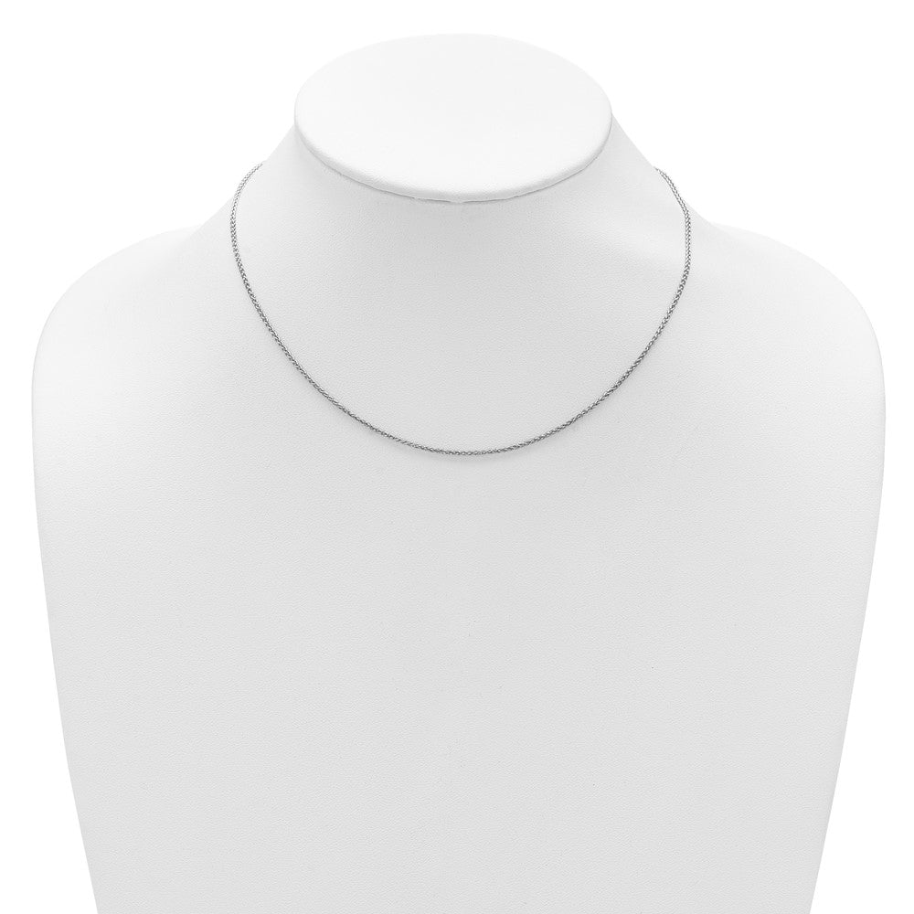 18 Inch 14K White Gold 1.5mm Spiga 1In+1In Adjustable Chain Necklace