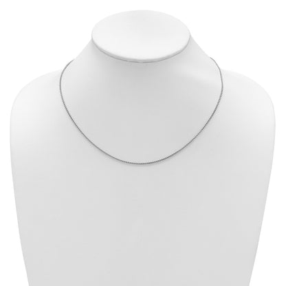 18 Inch 14K White Gold 1.5mm Spiga 1In+1In Adjustable Chain Necklace