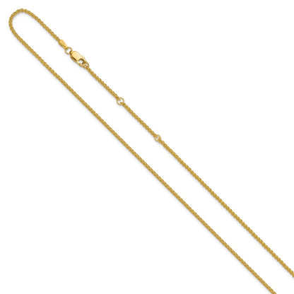 18 Inch 14K Yellow Gold 1.65mm Spiga 1In+1In Adjustable Chain Necklace