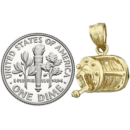 14K Gold Fishing Reel Charm