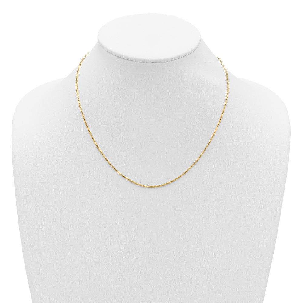 2 Inch 14K Yellow Gold 1mm Box 1In+1In Adjustable Chain Necklace
