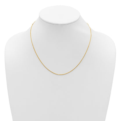 18 Inch 14K Yellow Gold 1mm Box 1In+1In Adjustable Chain Necklace