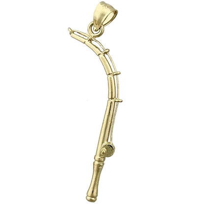 14K Gold 3D Fishing Rod Pendant