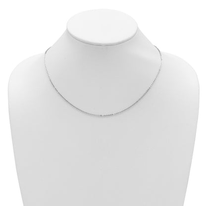 2 Inch 14K White Gold 1.7mm Flat Cable 1In+1In Adjustable Chain Necklace