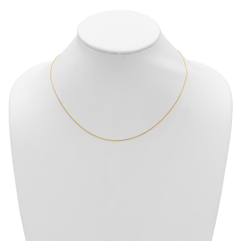 2 Inch 14K Yellow Gold .85mm D/C Square Cable 1In+1In Adjustable Chain Necklace