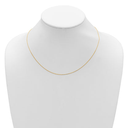 18 Inch 14K Yellow Gold .85mm D/C Square Cable 1In+1In Adjustable Chain Necklace