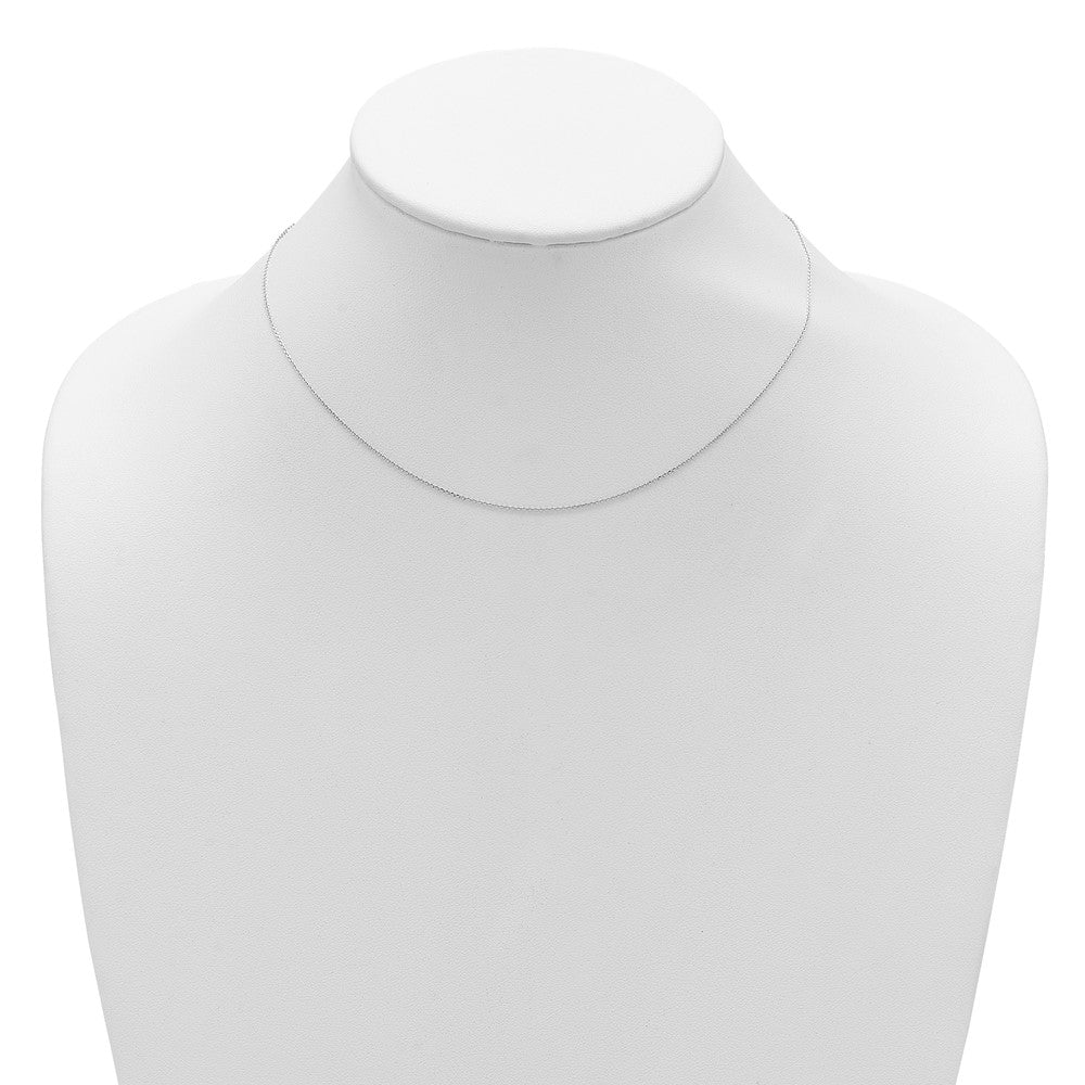 2 Inch 14K White Gold .85mm D/C Square Cable 1In+1In Adjustable Chain Necklace