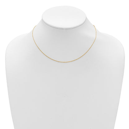 2 Inch 14K Yellow Gold 1mm D/C Square Cable 1In+1In Adjustable Chain Necklace