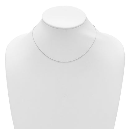 18 Inch 14K White Gold 1mm D/C Square Cable 1In+1In Adjustable Chain Necklace