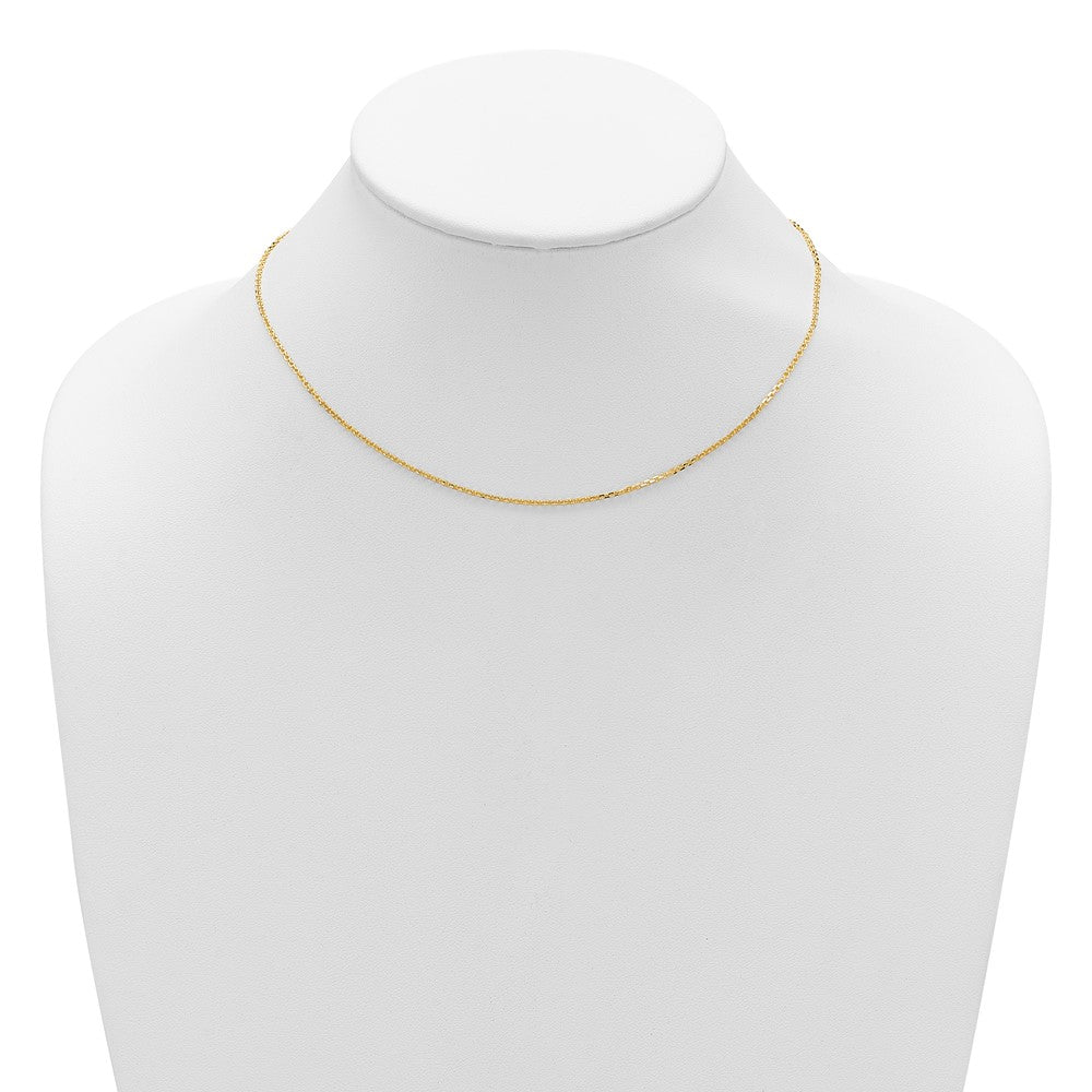 26 Inch 14K Yellow Gold 1.4mm D/C Square Cable 2In+2In Adjustable Chain Necklace