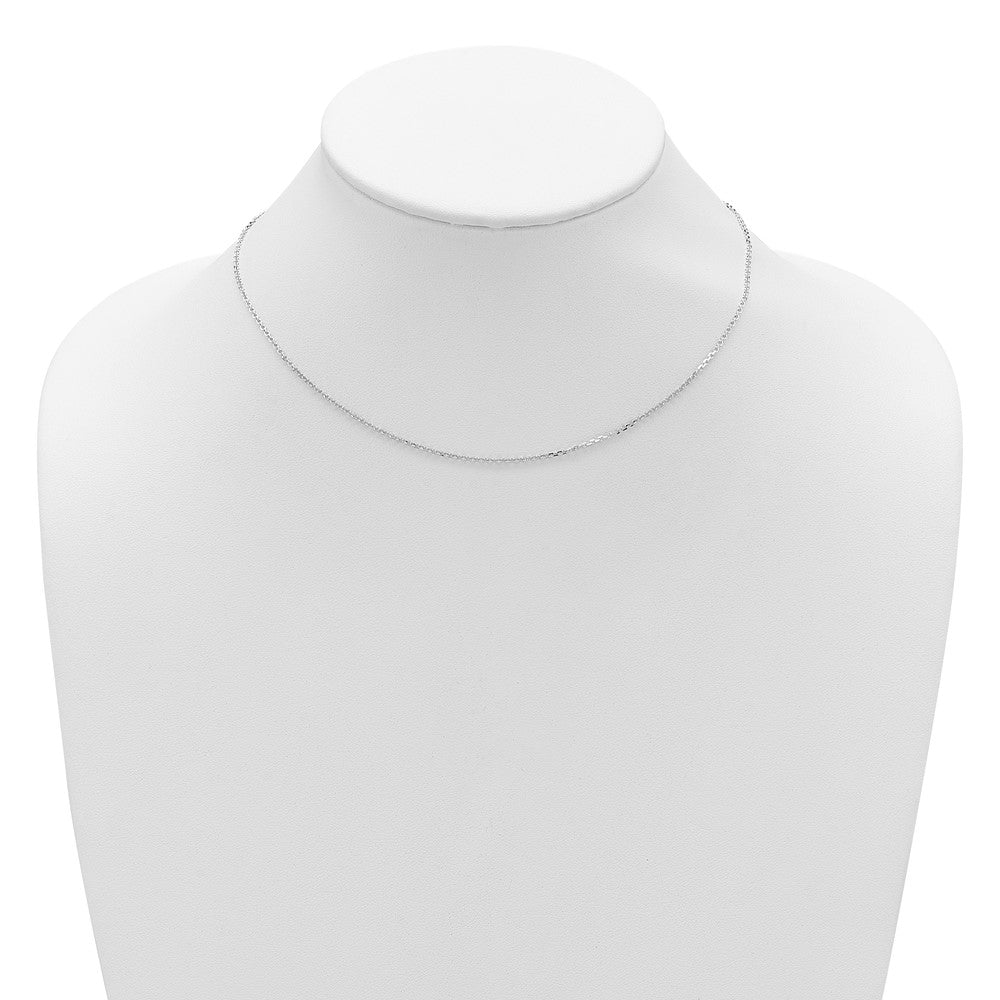 26 Inch 14K White Gold 1.4mm D/C Square Cable 2In+2In Adjustable Chain Necklace