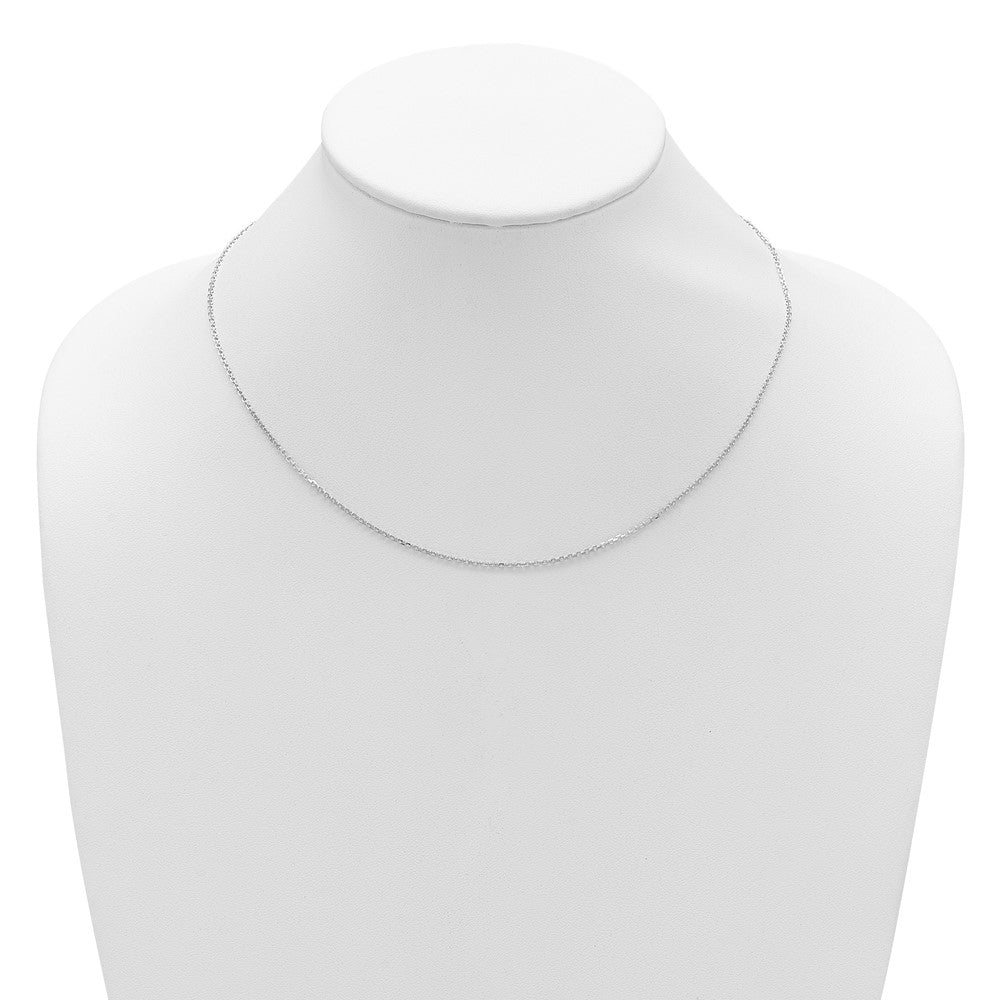 26 Inch 14K White Gold 1.4mm D/C Square Cable 2In+2In Adjustable Chain Necklace