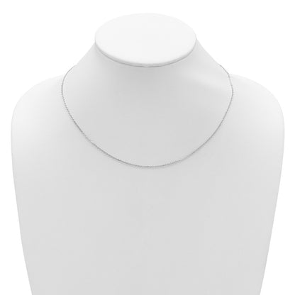 26 Inch 14K White Gold 1.4mm D/C Square Cable 2In+2In Adjustable Chain Necklace