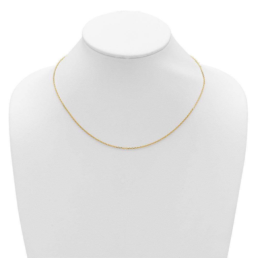 26 Inch 14K Yellow Gold 1.5mm D/C Square Cable 2In+2In Adjustable Chain Necklace