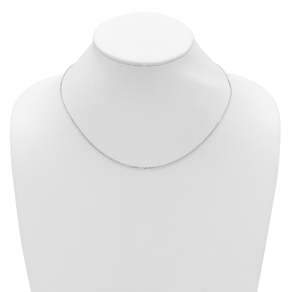 18 Inch 14K White Gold 1.5mm D/C Square Cable 1In+1In Adjustable Chain Necklace