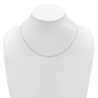 2 Inch 14K White Gold 1.5mm D/C Square Cable 1In+1In Adjustable Chain Necklace