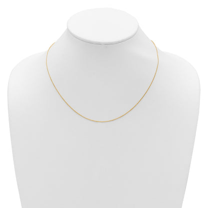 2 Inch 14K Yellow Gold .9mm Round Cable 1In+1In Adjustable Chain Necklace