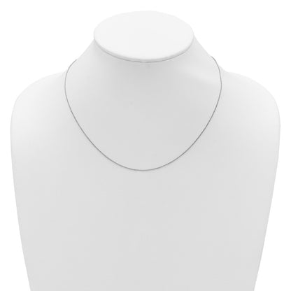 2 Inch 14K White Gold .9mm Round Cable 1In+1In Adjustable Chain Necklace