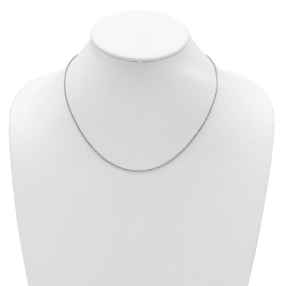 18 Inch 14K White Gold 1.6mm Round Cable 1In+1In Adjustable Chain Necklace