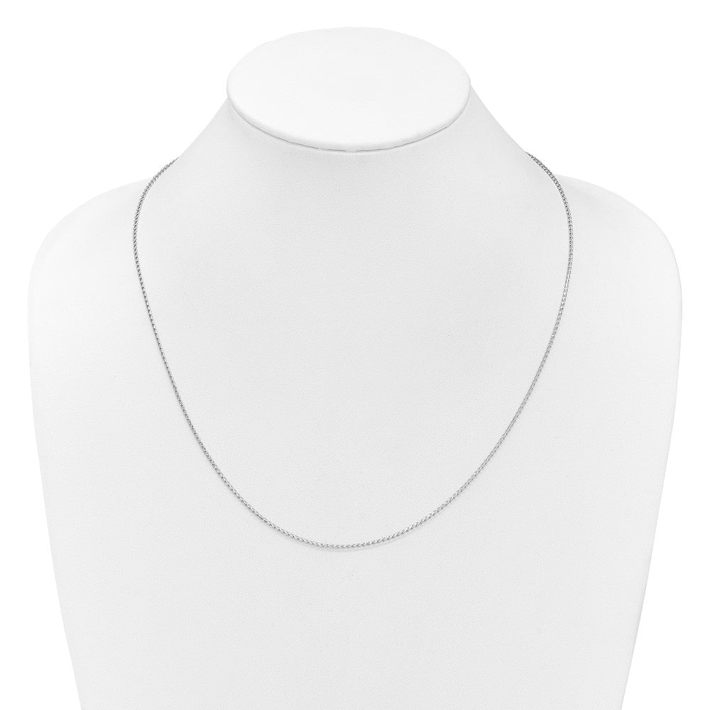 22 Inch 14K White Gold Adjustable 1.4mm D/C Open Franco Chain Necklace