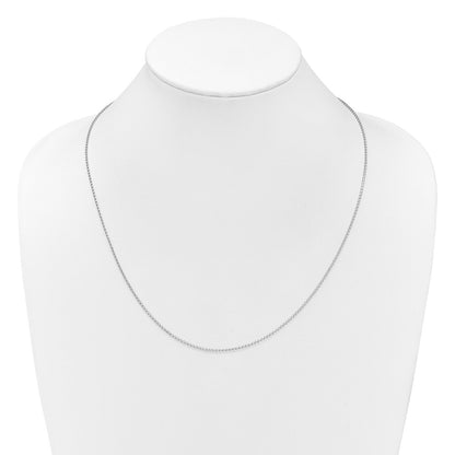 22 Inch 14K White Gold Adjustable 1.4mm D/C Open Franco Chain Necklace