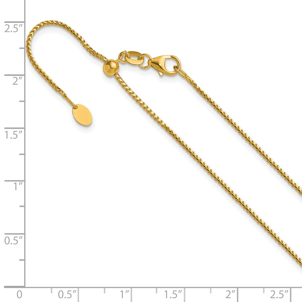 26 Inch 14K Yellow Gold Adjustable 1.1mm Franco Chain Necklace