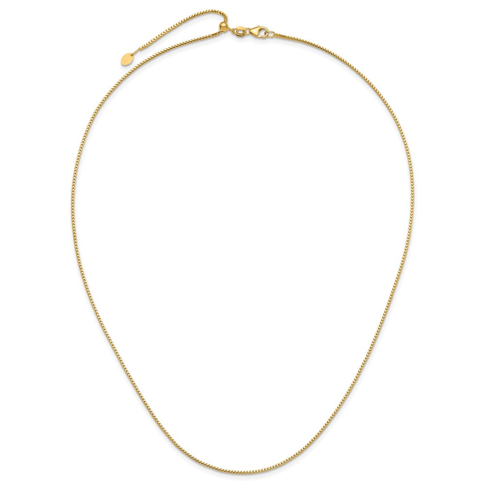 22 Inch 14K Yellow Gold Adjustable 1.25mm Franco Chain Necklace