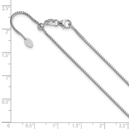 26 Inch 14K White Gold Adjustable 1.25mm Franco Chain Necklace