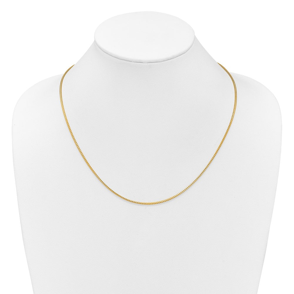 22 Inch 14K Yellow Gold Adjustable 1.5mm Franco Chain Necklace