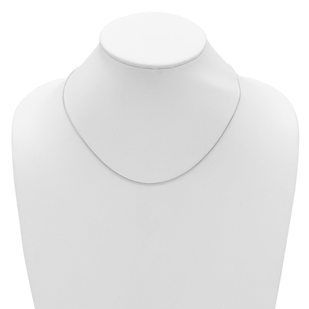 18 Inch 14K White Gold 2.0mm Flat Cable 1In+1In Adjustable Chain Necklace