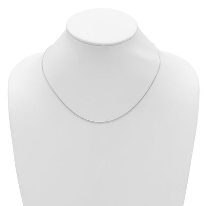 18 Inch 14K White Gold 2.0mm Flat Cable 1In+1In Adjustable Chain Necklace