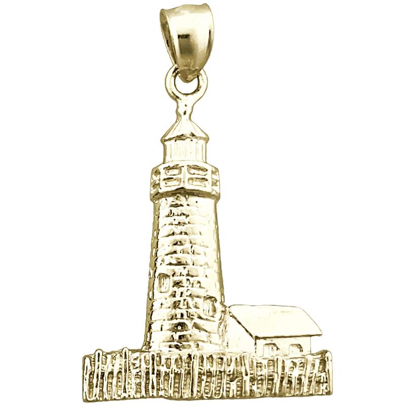 14K Gold Pemaquid Point Lighthouse Pendant