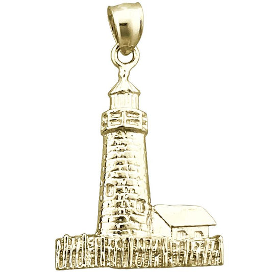 14K Gold Pemaquid Point Lighthouse Pendant
