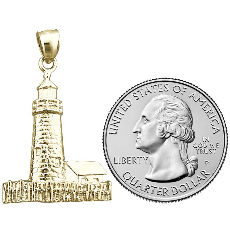 14K Gold Pemaquid Point Lighthouse Pendant
