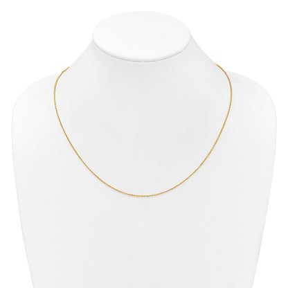 22 Inch 14K Yellow Gold Adjustable 1.4mm D/C Cable Chain Necklace