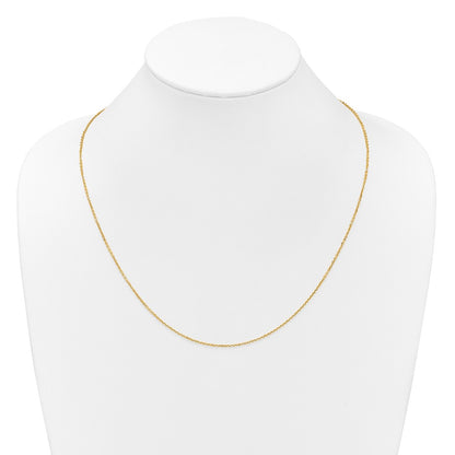 22 Inch 14K Yellow Gold Adjustable 1.4mm D/C Cable Chain Necklace