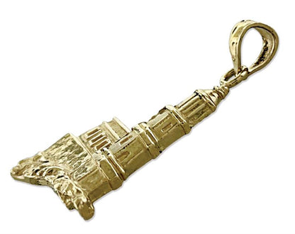 14K Gold Split Rock Minnesota Lighthouse Pendant