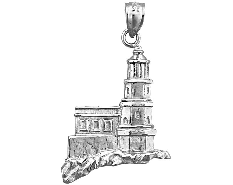 14K Gold Split Rock Minnesota Lighthouse Pendant