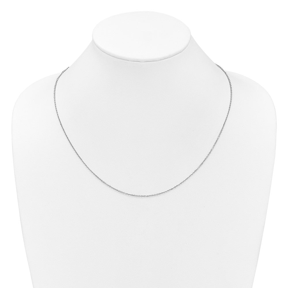 22 Inch 14K White Gold Adjustable 1.4mm D/C Cable Chain Necklace