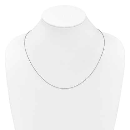 22 Inch 14K White Gold Adjustable 1.4mm D/C Cable Chain Necklace