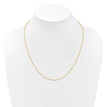 22 Inch 14K Yellow Gold Adjustable 1.4mm Round Cable Chain Necklace