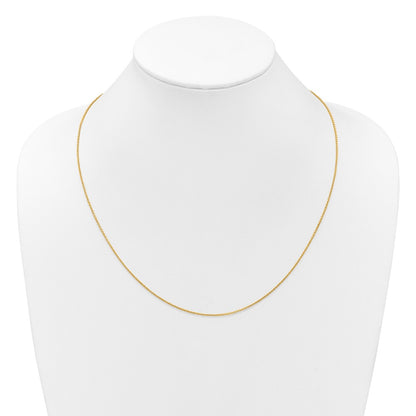 22 Inch 14K Yellow Gold Adjustable 1.4mm Round Cable Chain Necklace