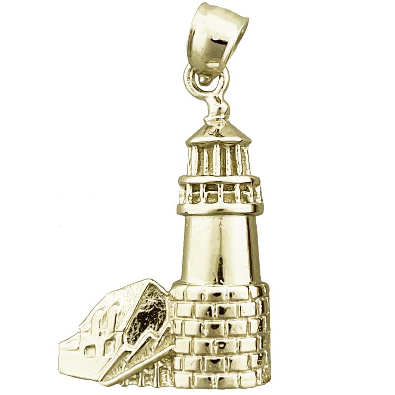 14K Gold Marshall Point Maine Lighthouse Pendant
